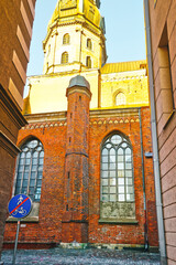 Obraz premium Facade of St Peter church in Riga