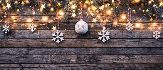 Decorative Christmas garlands with free space
