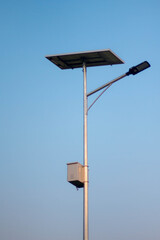 Light with solar panel, post solar street lamp, power panel