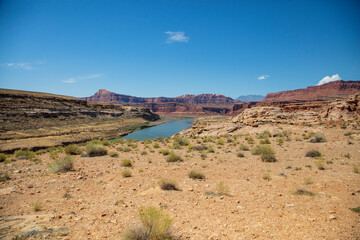 Fototapeta na wymiar Colorado River and Glen Canyon as seen from Utah State Route 95