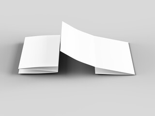 Brochure in A4 format folded to three - mockup. 3d illustartion