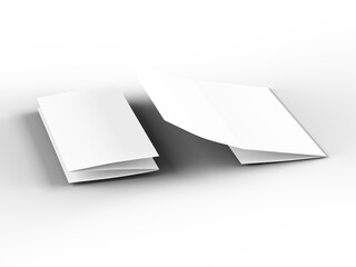 Brochure in A4 format folded to three - mockup. 3d illustartion