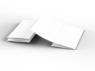 Brochure in A4 format folded to three - mockup. 3d illustartion