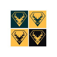 Fototapeta premium Deer head icon silhouette logo design minimalist template with polygon