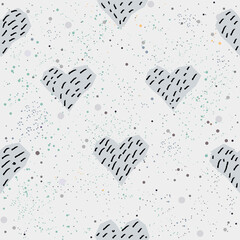 Cute Hearts Background. Seamless Pattern with hearts.