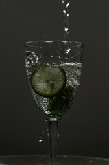 glass of water with limon
