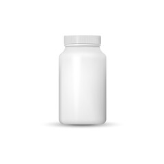 Realistic plastic bottle medical isolated on white background. Vector illustration.