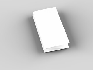Brochure in A4 format folded to three - mockup. 3d illustartion