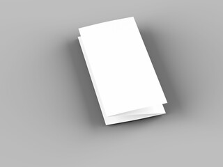Brochure in A4 format folded to three - mockup. 3d illustartion