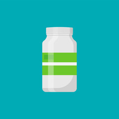 Plastic bottle medical isolated on white background. Vector illustration.