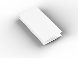 Brochure in A4 format folded to three - mockup. 3d illustartion