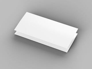 Brochure in A4 format folded to three - mockup. 3d illustartion