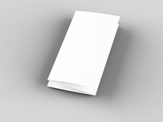 Brochure in A4 format folded to three - mockup. 3d illustartion
