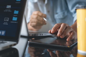 Man working on laptop