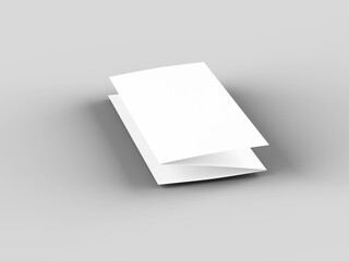 Brochure in A4 format folded to three - mockup. 3d illustartion