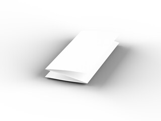Brochure in A4 format folded to three - mockup. 3d illustartion