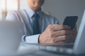 Businessman using smartphone