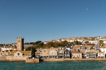 Moon setting over St Ives