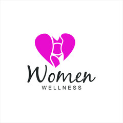 Gym, women wellness logo design,  vector and stock 