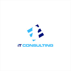 Obraz premium It consulting , key consulting logo simple and minimalist