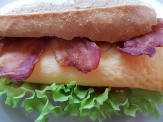 Egg and bacon sandwich