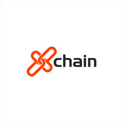 X chain ambigram letter logo concept