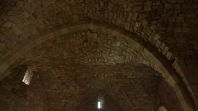 The roof of a room inside Sidon Sea Castle in Sidon, Lebanon