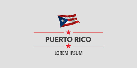 Puerto Rico national day greeting card, banner, vector illustration