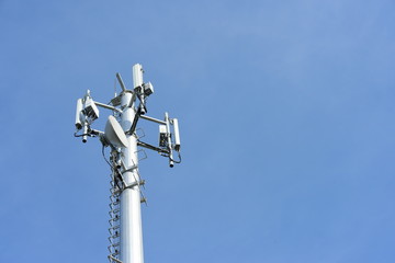 Telecommunication Tower Antennas High Pole Signal Transmission Both Wireless Phone	