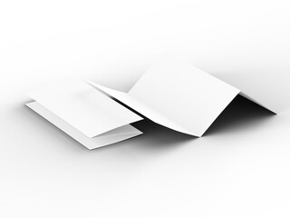Brochure in A4 format folded to three - mockup. 3d illustartion