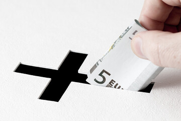 Concept of church donations and charity activity