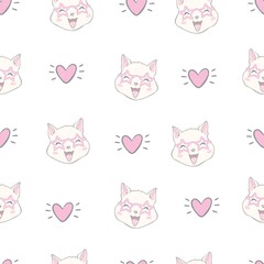 Obraz na płótnie Canvas Cutie cat seamless pattern