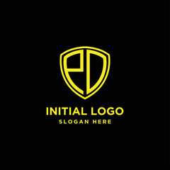 Inspiring company logo designs from the initial letters of the PD shield logo icon. -Vectors