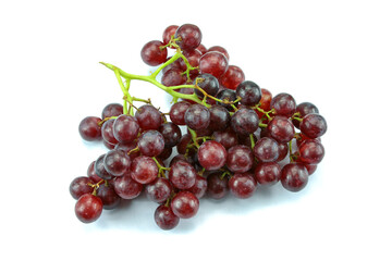 bunch of black grapes on a white background
