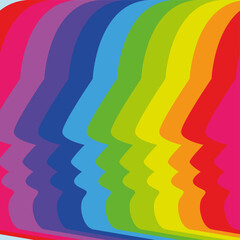 Face in profile color pattern vector illustration 