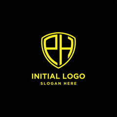 Inspiring company logo designs from the initial letters of the PH shield logo icon. -Vectors