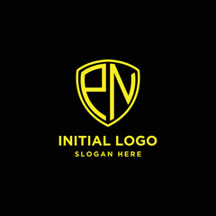 Inspiring company logo designs from the initial letters of the PN shield logo icon. -Vectors