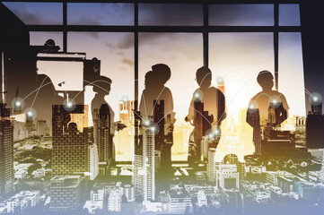 Silhouettes of Business People's meeting Day
