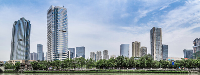 view of modern city of chengdu in sichuan