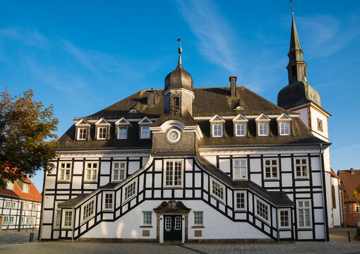 The historic Rietberger town hall _ Kreis G&uuml;tersloh, North Rhine-Westphalia, Germany, Europe