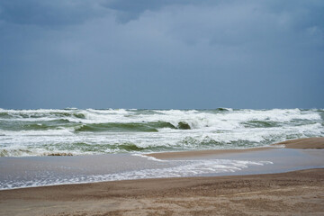 rainy day stormy sea