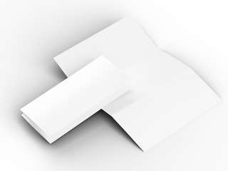 Brochure in A4 format folded to three - mockup. 3d illustartion