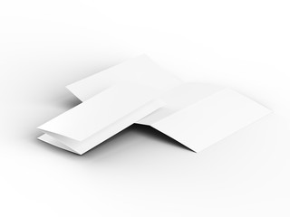 Brochure in A4 format folded to three - mockup. 3d illustartion