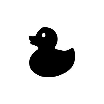 Rubber duck / ducky bath toy flat vector icon for apps and websites.