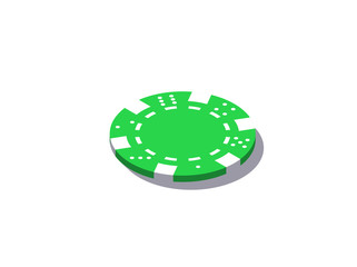 isometric illustration bet chips in Online casino mobile app. Banner with logo bet chips Online Casino isometric mobile app icon isolated on white background. Jackpot on the table icon isometry poster