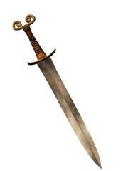 3d metal sword