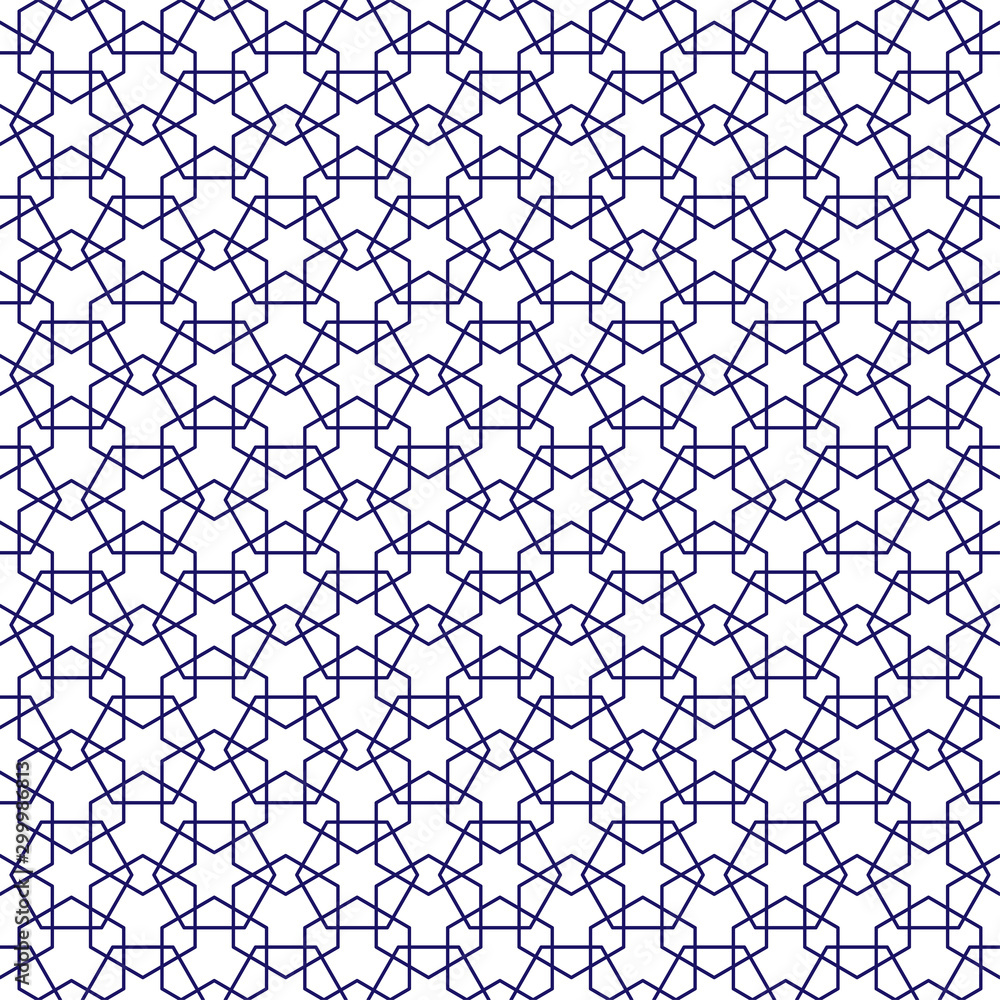 Poster Asian pattern. Asian background. Modern illustration. Seamless tile. Seamless fabric texture print. Beautiful vector pattern. Vector retro illustration. Vintage abstract for print design.