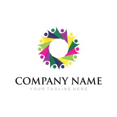 Obraz premium Adoption and community care Logo template vector icon symbol