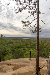 View over the autumnal Algonquin National Park. Ontario. Canada