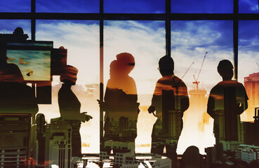 Silhouettes of Business People's meeting Day